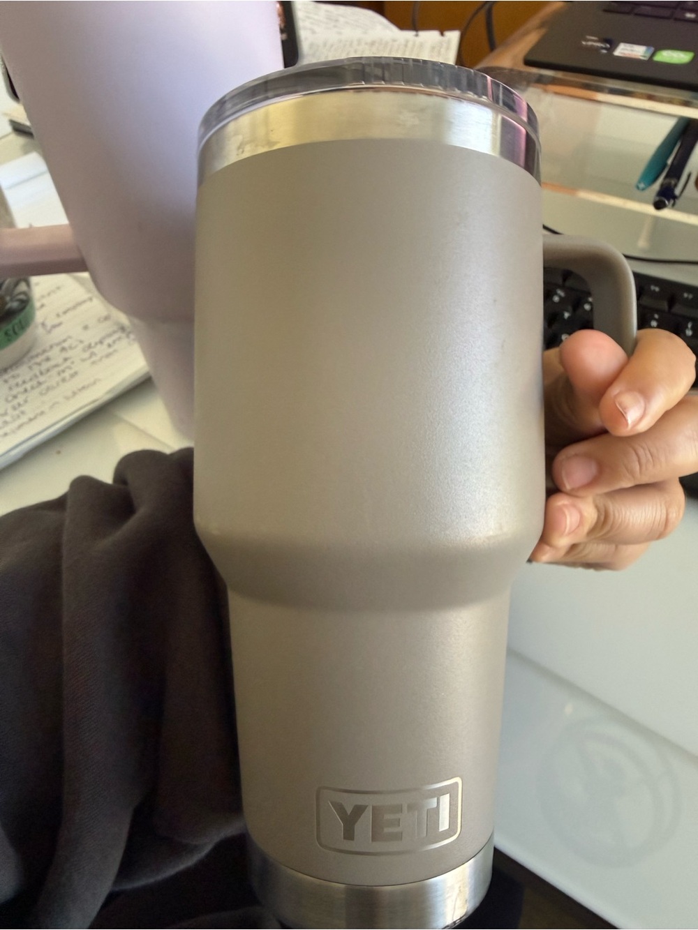Yeti 30oz Rambler Tumbler with Handle - Metallic Taupe - Picture 2 of 4